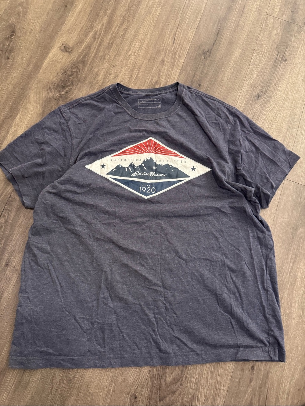 Eddie Bauer Navy Short-Sleeve Graphic Tee with Red & White Accents